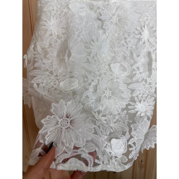 NWT Lulus Exceedingly Lovely White Applique Floral Backless Mini Dress Party S - Picture 4 of 9